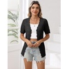 Zeagoo Women’s Short Sleeve Summer Cardigan Crochet Button up Shrug Sweater(A-black)
