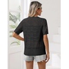 Zeagoo Women’s Short Sleeve Summer Cardigan Crochet Button up Shrug Sweater(A-black)
