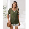 Zeagoo Women’s Short Sleeve Summer Cardigan Crochet Button up Shrug Sweater(Army Green)