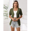 Zeagoo Women’s Short Sleeve Summer Cardigan Crochet Button up Shrug Sweater(Army Green)