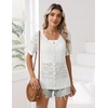 Zeagoo Women’s Short Sleeve Summer Cardigan Crochet Button up Shrug Sweater(A-white)