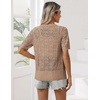Zeagoo Women’s Short Sleeve Summer Cardigan Crochet Button up Shrug Sweater(Khaki)