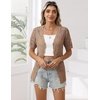 Zeagoo Women’s Short Sleeve Summer Cardigan Crochet Button up Shrug Sweater(Khaki)