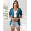 Zeagoo Women’s Short Sleeve Summer Cardigan Crochet Button up Shrug Sweater(Navy)