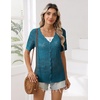 Zeagoo Women’s Short Sleeve Summer Cardigan Crochet Button up Shrug Sweater(Navy)