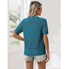 Zeagoo Women’s Short Sleeve Summer Cardigan Crochet Button up Shrug Sweater(Navy)