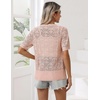 Zeagoo Women’s Short Sleeve Summer Cardigan Crochet Button up Shrug Sweater(Pink)