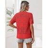 Zeagoo Women’s Short Sleeve Summer Cardigan Crochet Button up Shrug Sweater(Red)