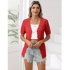 Zeagoo Women’s Short Sleeve Summer Cardigan Crochet Button up Shrug Sweater(Red)