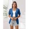 Zeagoo Women’s Short Sleeve Summer Cardigan Crochet Button up Shrug Sweater(Royal Blue)