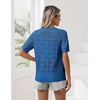 Zeagoo Women’s Short Sleeve Summer Cardigan Crochet Button up Shrug Sweater(Royal Blue)