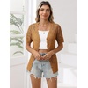Zeagoo Women’s Short Sleeve Summer Cardigan Crochet Button up Shrug Sweater(Yellow Brown)