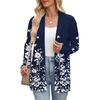 Zeagoo Women’s Lightweight Cardigan Open Front Long Sleeve Casual Cardigans(A-floral Navy 103)