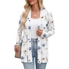 Zeagoo Women’s Lightweight Cardigan Open Front Long Sleeve Casual Cardigans(A-flower Blue)