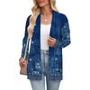 Zeagoo Women’s Lightweight Cardigan Open Front Long Sleeve Casual Cardigans(A-flower Navy)