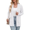 Zeagoo Women’s Lightweight Cardigan Open Front Long Sleeve Casual Cardigans(A-white)
