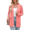 Zeagoo Women’s Lightweight Cardigan Open Front Long Sleeve Casual Cardigans(Coral)