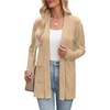 Zeagoo Women’s Lightweight Cardigan Open Front Long Sleeve Casual Cardigans(Light Coffee)