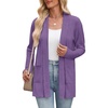 Zeagoo Women’s Lightweight Cardigan Open Front Long Sleeve Casual Cardigans(Purple)