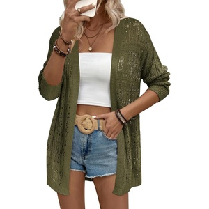 Zeagoo Womens 2026 Summer Crochet Cardigan Sweaters Lightweight Boho Kimono(Army Green)