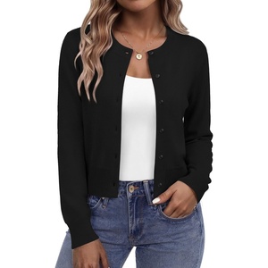 Zeagoo Women’s Cropped Cardigan Sweaters Lightweight Bolero Shrug for Dress(01-black)