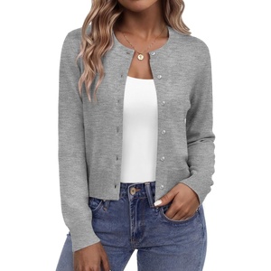 Zeagoo Women’s Cropped Cardigan Sweaters Lightweight Bolero Shrug for Dress(Light Gray)