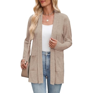 Zeagoo Women’s Lightweight Cardigan Open Front Long Sleeve Casual Cardigans(A-khaki)