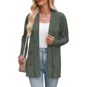 Zeagoo Women’s Lightweight Cardigan Open Front Long Sleeve Casual Cardigans(Army Green)
