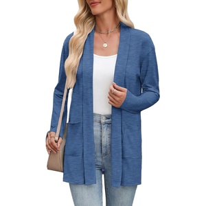 Zeagoo Women’s Lightweight Cardigan Open Front Long Sleeve Casual Cardigans(Blue)