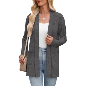 Zeagoo Women’s Lightweight Cardigan Open Front Long Sleeve Casual Cardigans(Gray)