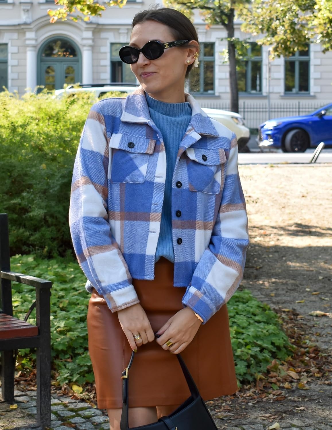 image:imageZeagoo Flannels for Women Cropped Shacket Jacket Fashion Plaid Fall CoatZgz929