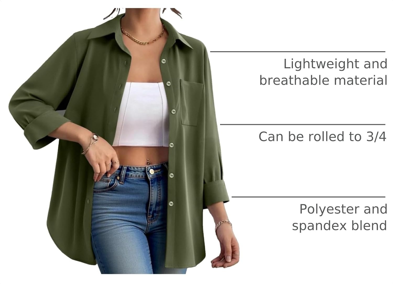 image:imageZeagoo Womens Floral Button Down Shirt Long Sleeve Work Blouse with PocketBgreen
