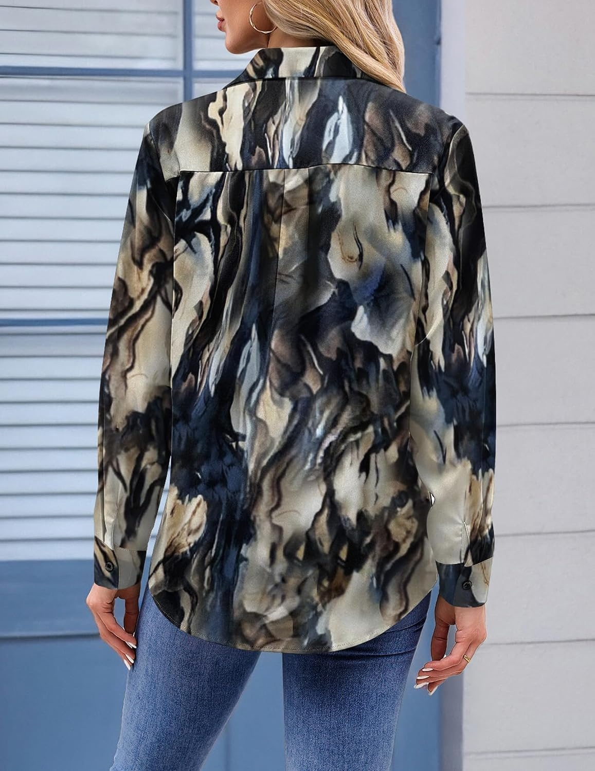 image:imageZeagoo Womens Floral Button Down Shirt Long Sleeve Work Blouse with PocketCzr220