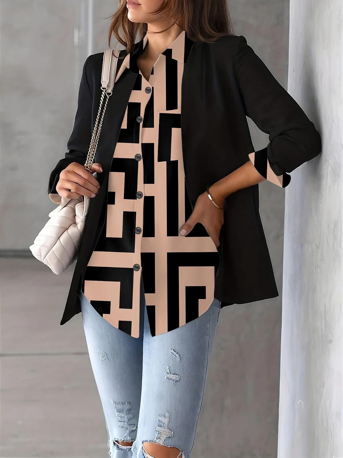 image:imageZeagoo Womens Floral Button Down Shirt Long Sleeve Work Blouse with PocketJh308