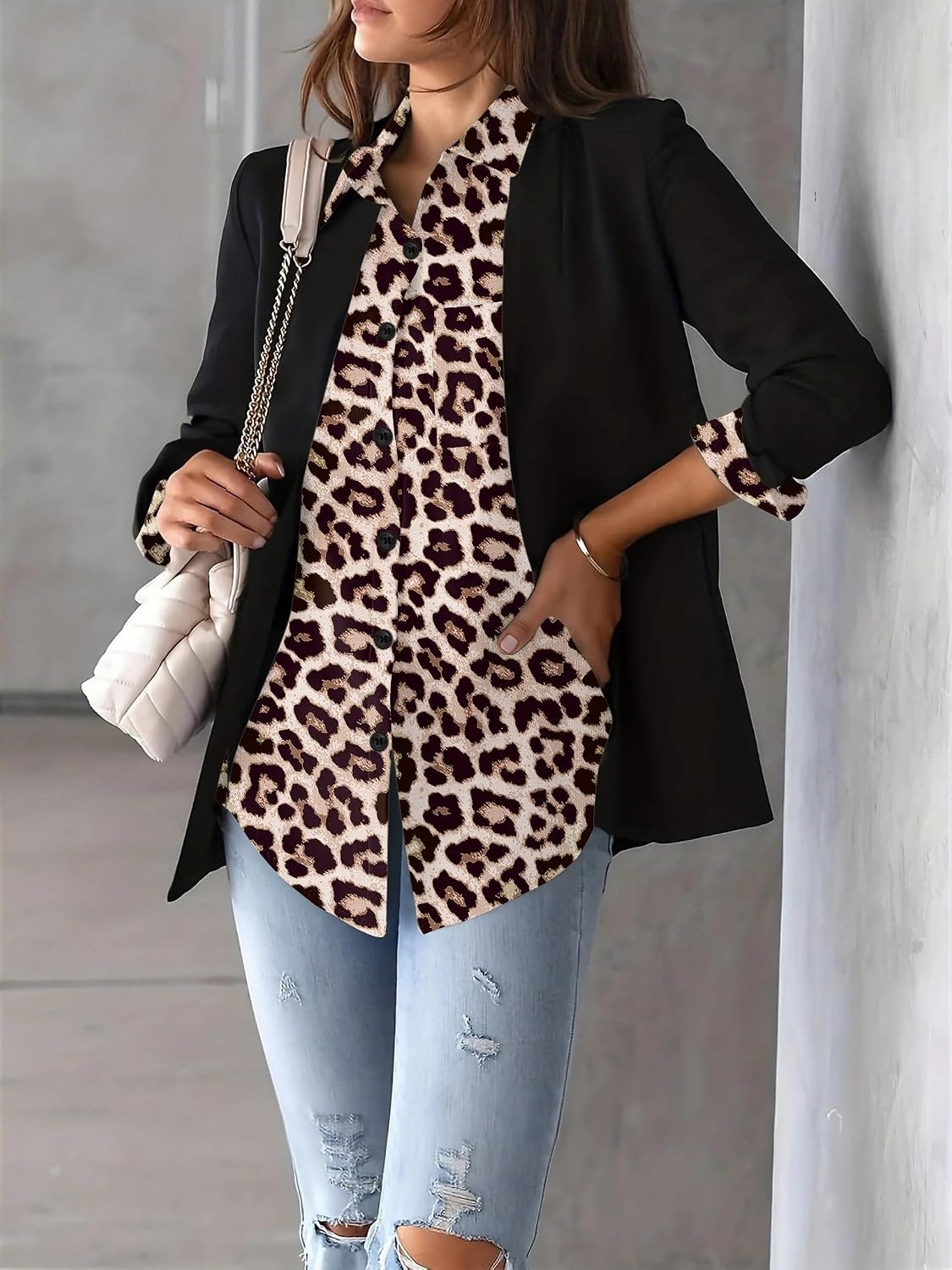 image:imageZeagoo Womens Floral Button Down Shirt Long Sleeve Work Blouse with PocketPa222