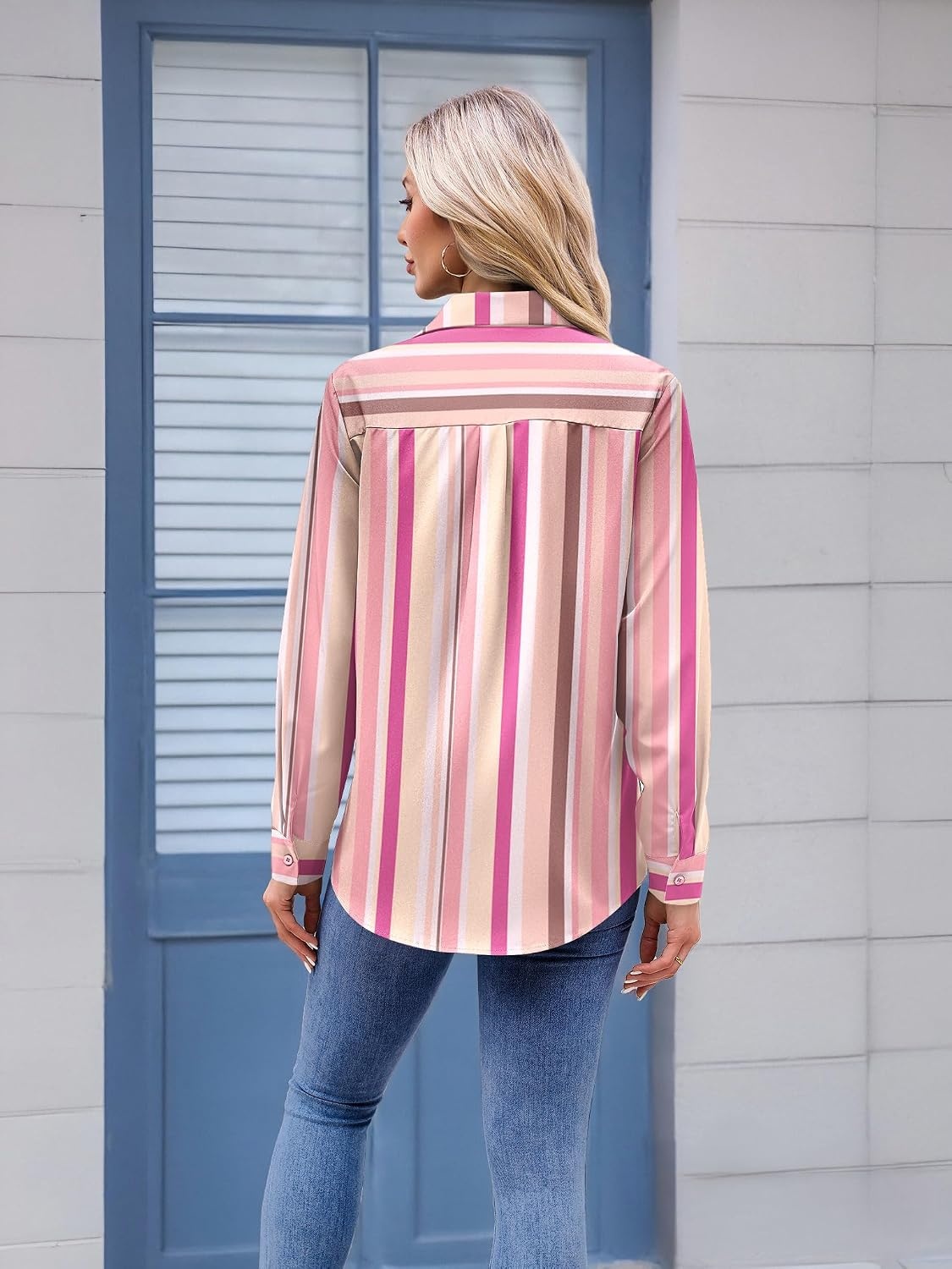 image:imageZeagoo Womens Floral Button Down Shirt Long Sleeve Work Blouse with PocketTz269