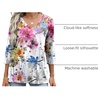 Zeagoo 3/4 Length Sleeve Womens Tops Casual V Neck Shirts Soft Basic Tees(Flower-wf50)