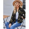Zeagoo Bomber Jacket Women Varsity Casual Button Down Outfits with Pockets(Army Camo)