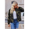 Zeagoo Bomber Jacket Women Varsity Casual Button Down Outfits with Pockets(Army Camo)