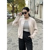Zeagoo Bomber Jacket Women Varsity Casual Button Down Outfits with Pockets(Champagne)
