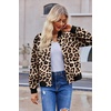 Zeagoo Bomber Jacket Women Varsity Casual Button Down Outfits with Pockets(Leopard)