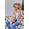 Zeagoo Bomber Jacket Women Varsity Casual Button Down Outfits with Pockets(Pink)