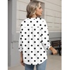 Zeagoo Button Down Shirts for Women 3/4 Sleeve Linen Cotton Top Work Blouse(Polka Dots-jh592)