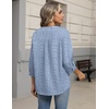 Zeagoo Button Down Shirts for Women 3/4 Sleeve Linen Cotton Top Work Blouse(Stripes-tz273)