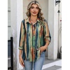 Zeagoo Button Down Shirts for Women 3/4 Sleeve Tops V Neck Collared Blouses Business Casual Outfits(Cx289)
