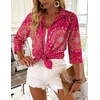 Zeagoo Button Down Shirts for Women 3/4 Sleeve Tops V Neck Collared Blouses Business Casual Outfits(Cx320)