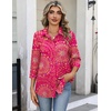 Zeagoo Button Down Shirts for Women 3/4 Sleeve Tops V Neck Collared Blouses Business Casual Outfits(Cx320)