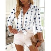 Zeagoo Button Down Shirts for Women 3/4 Sleeve Tops V Neck Collared Blouses Business Casual Outfits(Jh599)