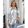 Zeagoo Button Down Shirts for Women 3/4 Sleeve Tops V Neck Collared Blouses Business Casual Outfits(Jh611)