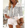 Zeagoo Button Down Shirts for Women 3/4 Sleeve Tops V Neck Collared Blouses Business Casual Outfits(Jh620)